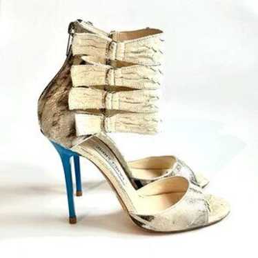 Jimmy Choo Opera Matt Python Pony White And Zebra… - image 1