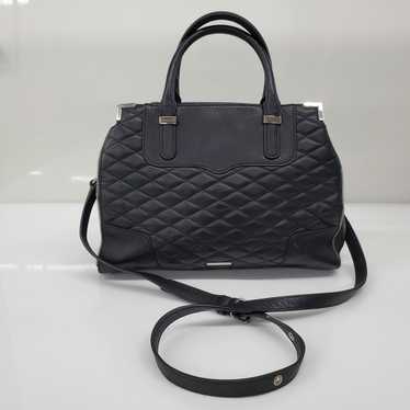 Rebecca Minkoff Amorous Quilted Black Leather Sat… - image 1