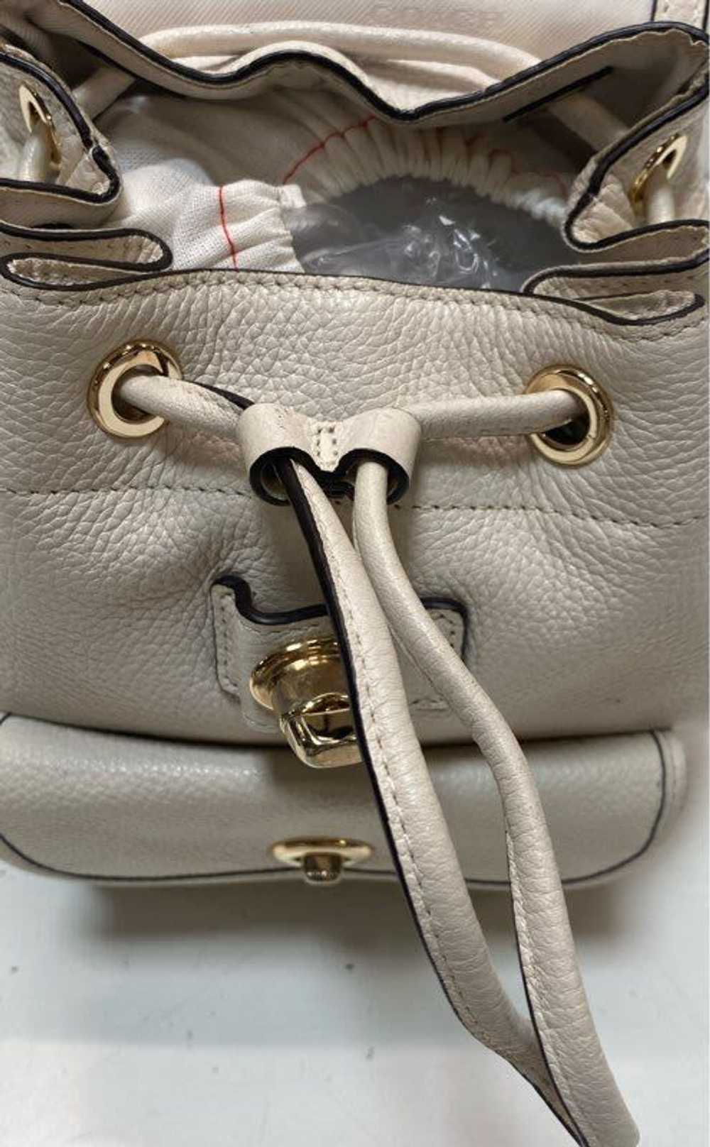 Coach Pebble Leather Small Turnlock Backpack Ivory - image 3