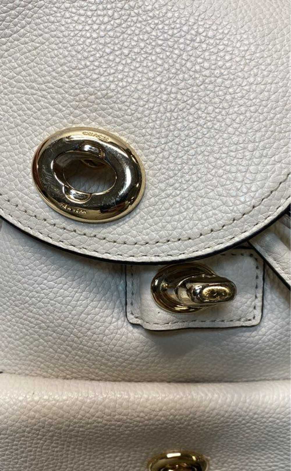 Coach Pebble Leather Small Turnlock Backpack Ivory - image 4