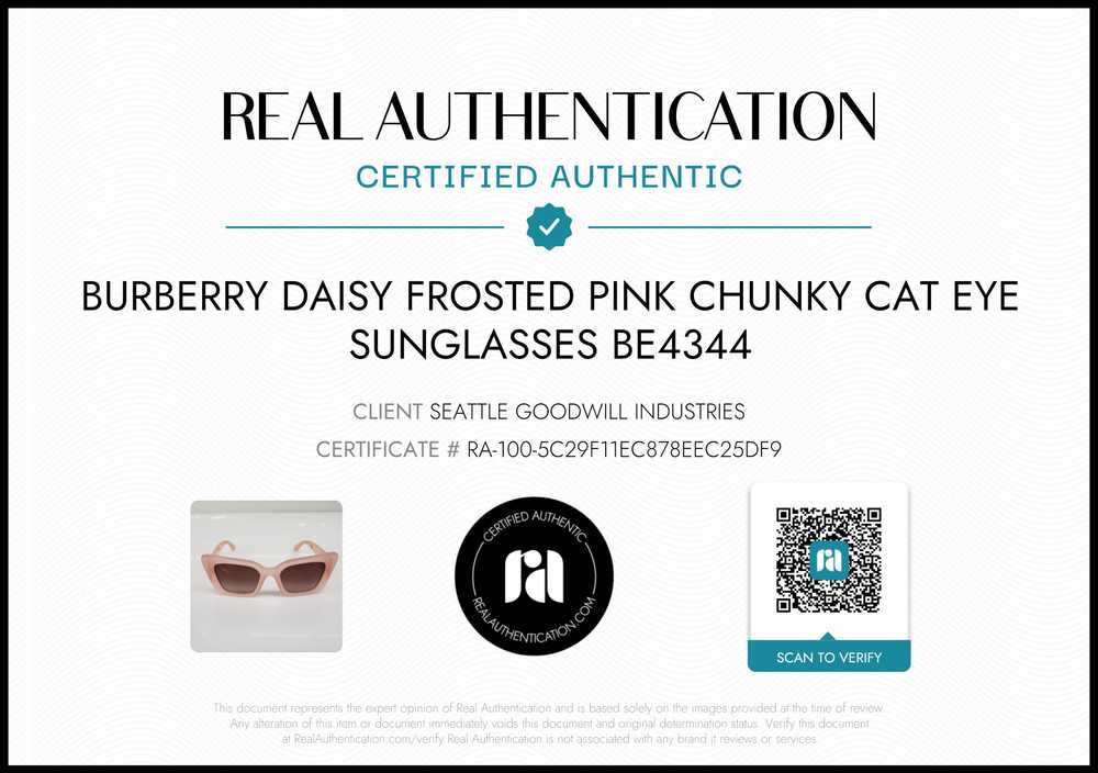 Burberry Daisy Frosted Pink Chunky Cat Eye Sungla… - image 2