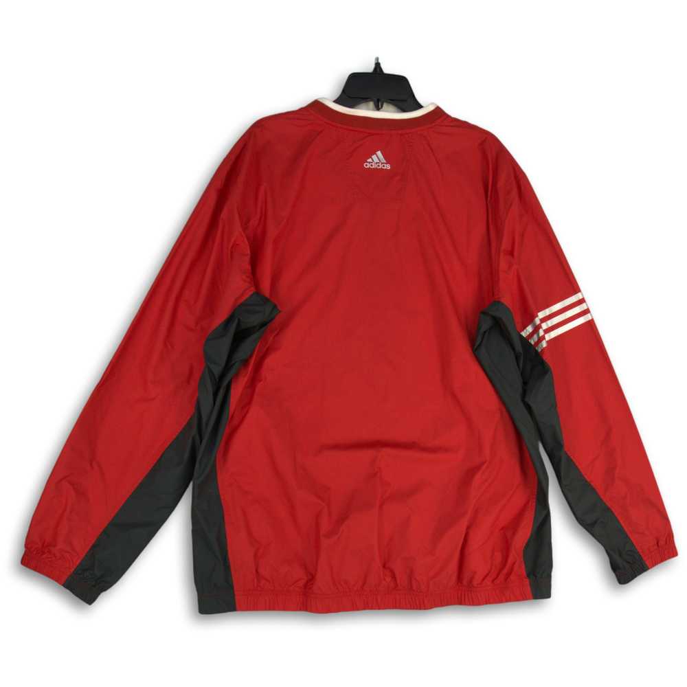 NWT Adidas Mens Red Colorblock V-Neck Wind ClimaP… - image 2