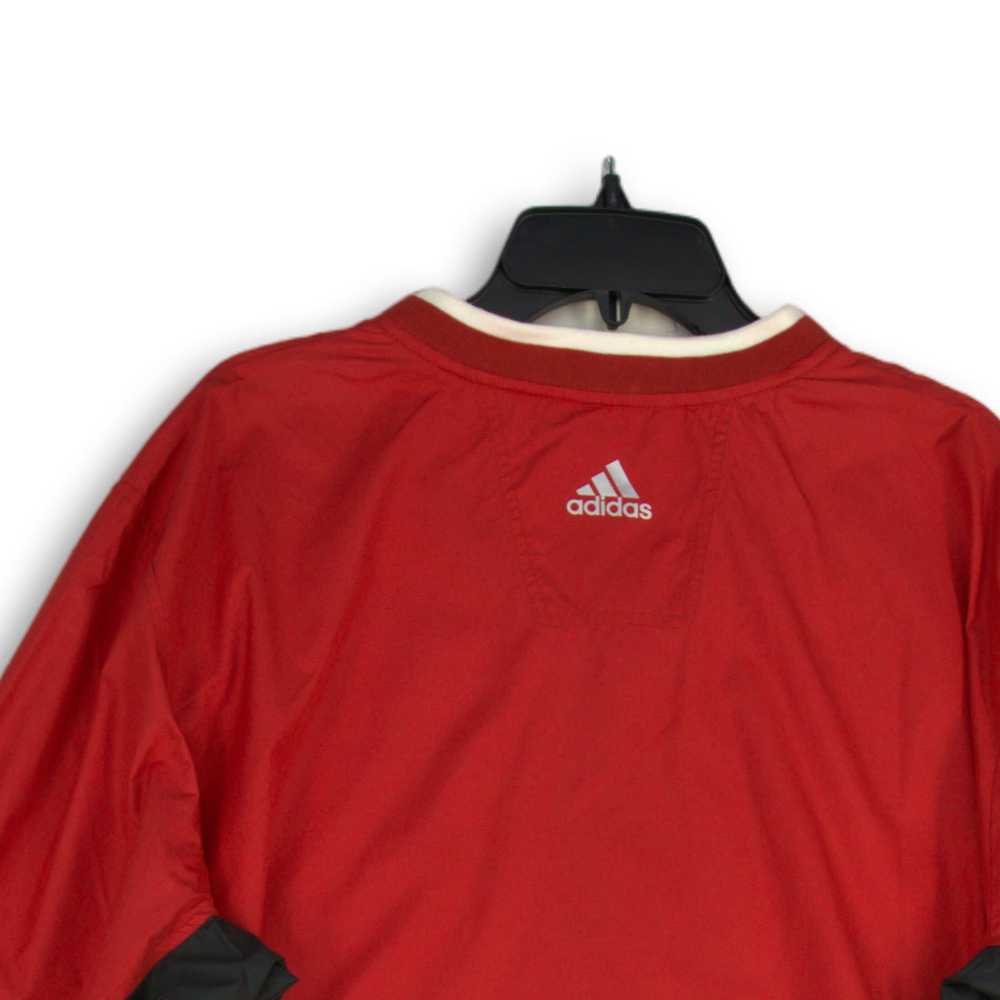 NWT Adidas Mens Red Colorblock V-Neck Wind ClimaP… - image 4