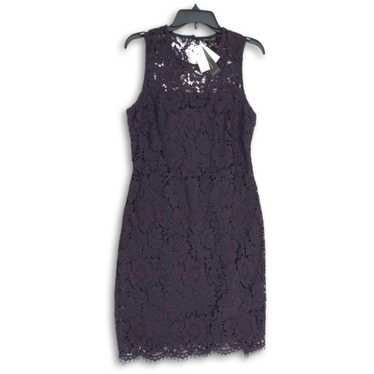 NWT Banana Republic Womens Purple Lace Round Neck… - image 1