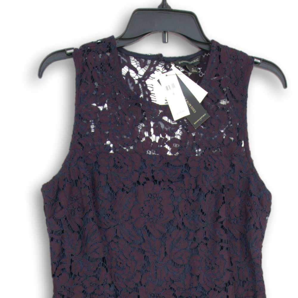 NWT Banana Republic Womens Purple Lace Round Neck… - image 3