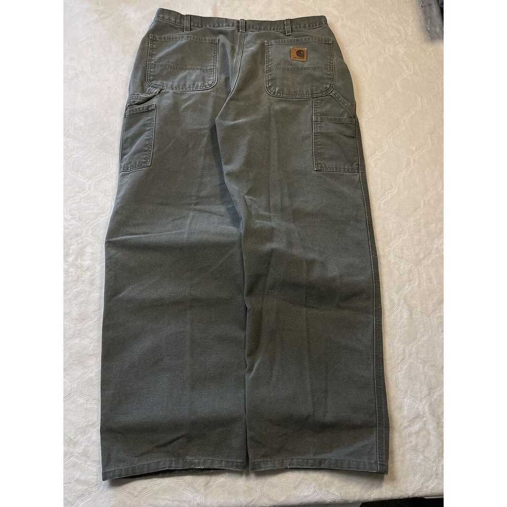 Carhartt Pants Mens 38x34 Green B11 MOS Canvas Pa… - image 3