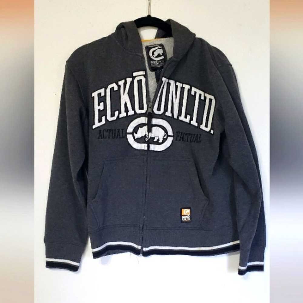 Ecko unltd full zip hoodie mens size medium grey … - image 1