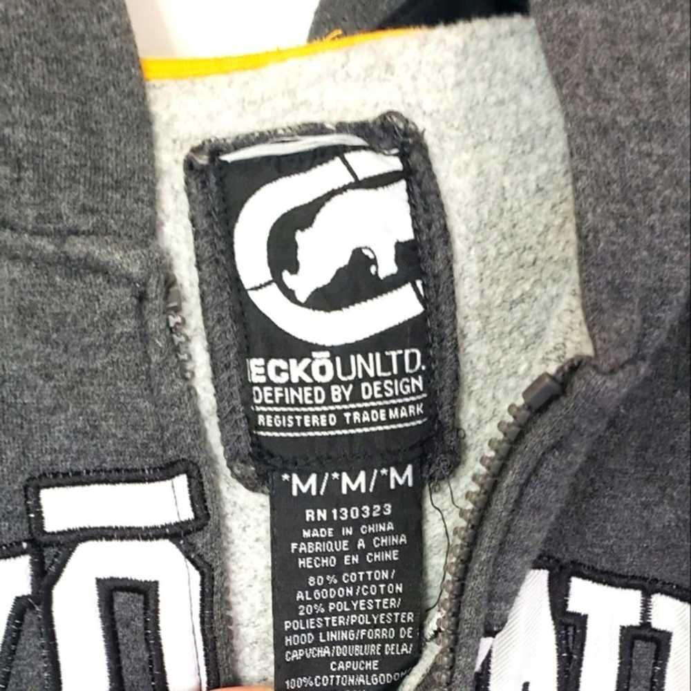 Ecko unltd full zip hoodie mens size medium grey … - image 4