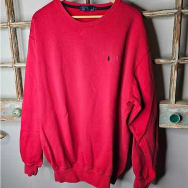 Vintage Polo Ralph Lauren Red Polo Sweatshirt Men… - image 1