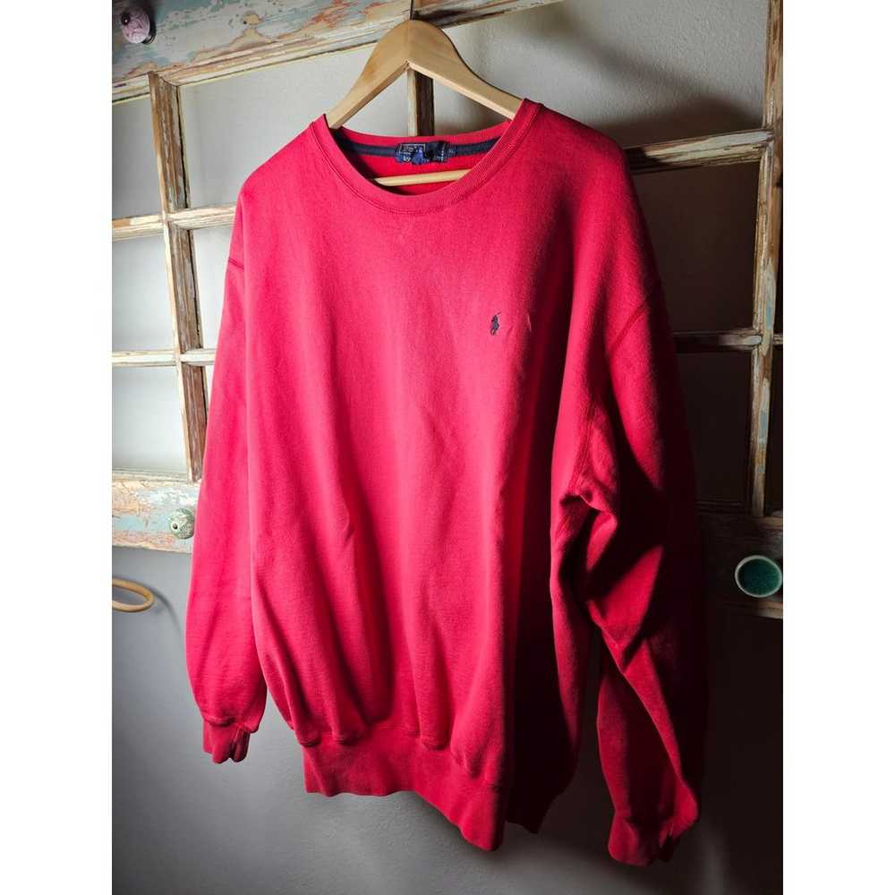 Vintage Polo Ralph Lauren Red Polo Sweatshirt Men… - image 8