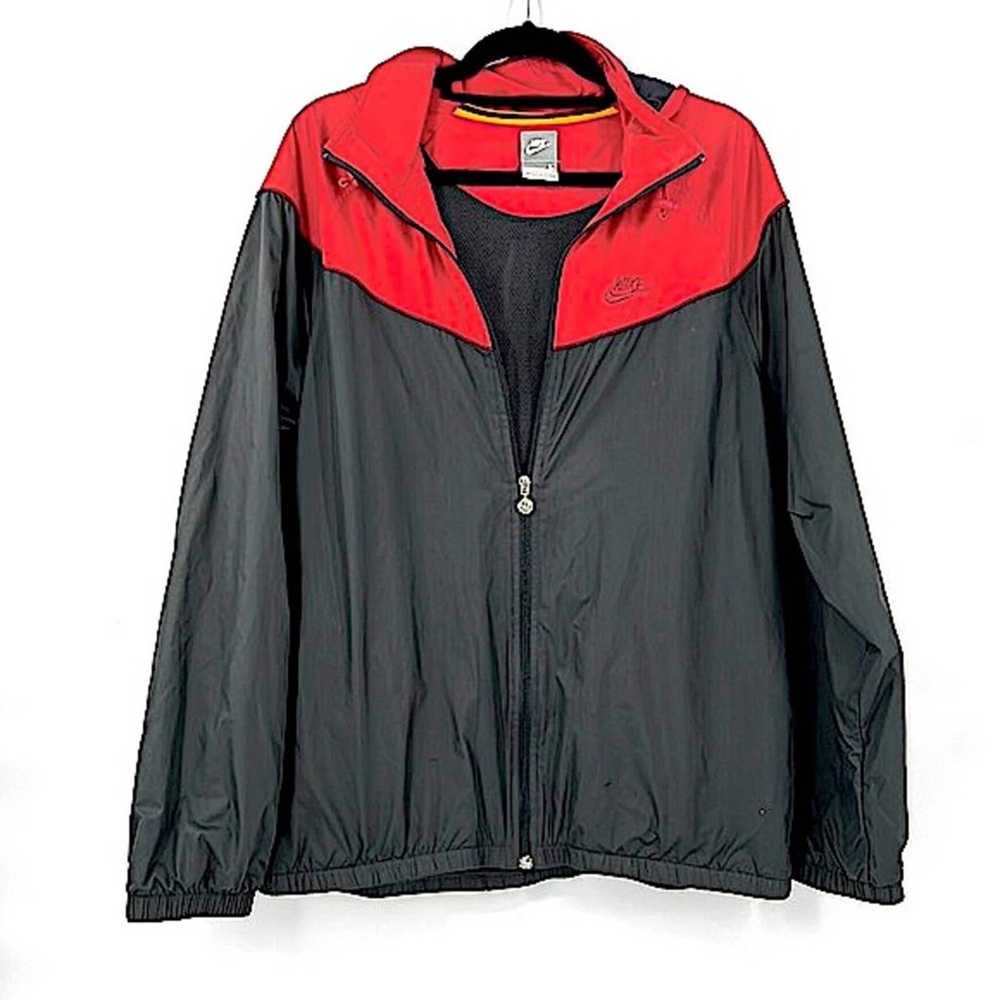 Vintage bike red black windbreaker jacket size la… - image 1