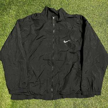 1990s Nike Chest Check Black Windbreaker