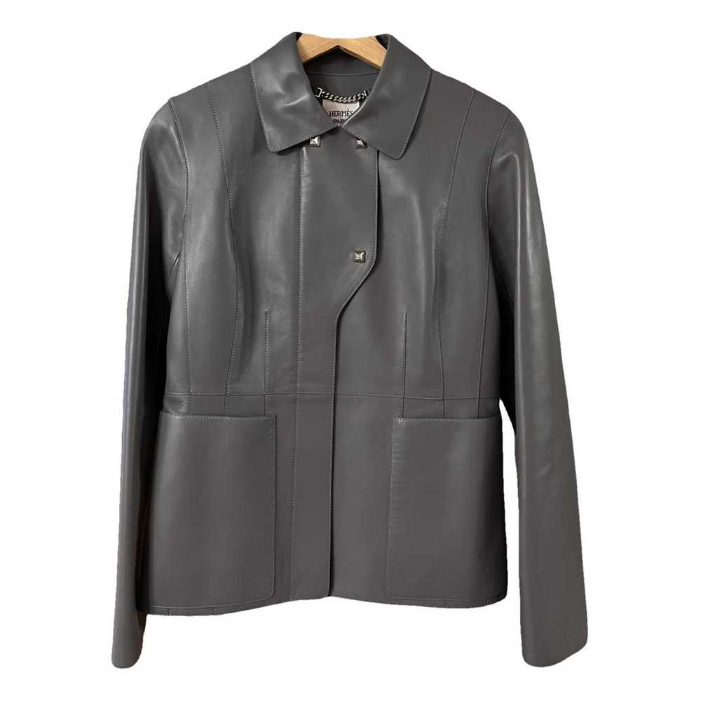 Hermès Leather biker jacket - image 1