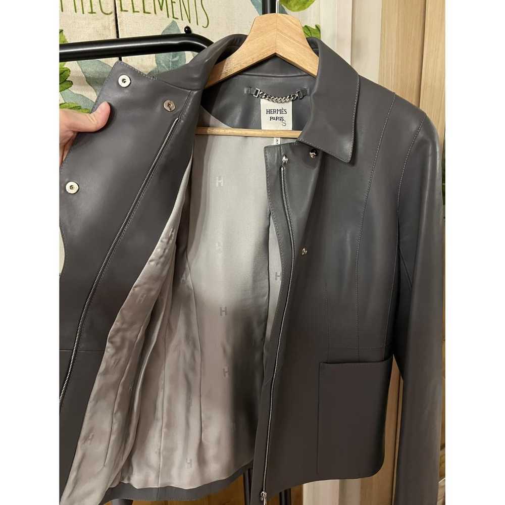 Hermès Leather biker jacket - image 5