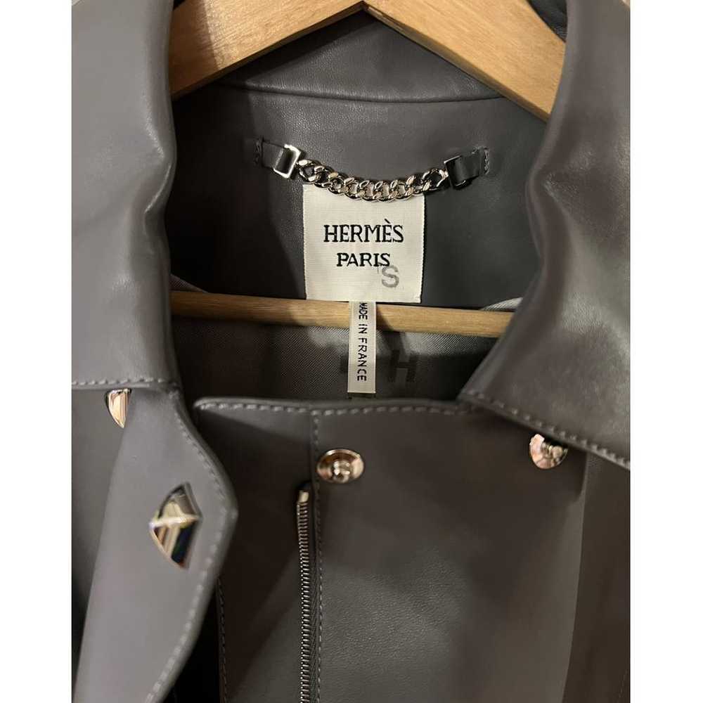 Hermès Leather biker jacket - image 9