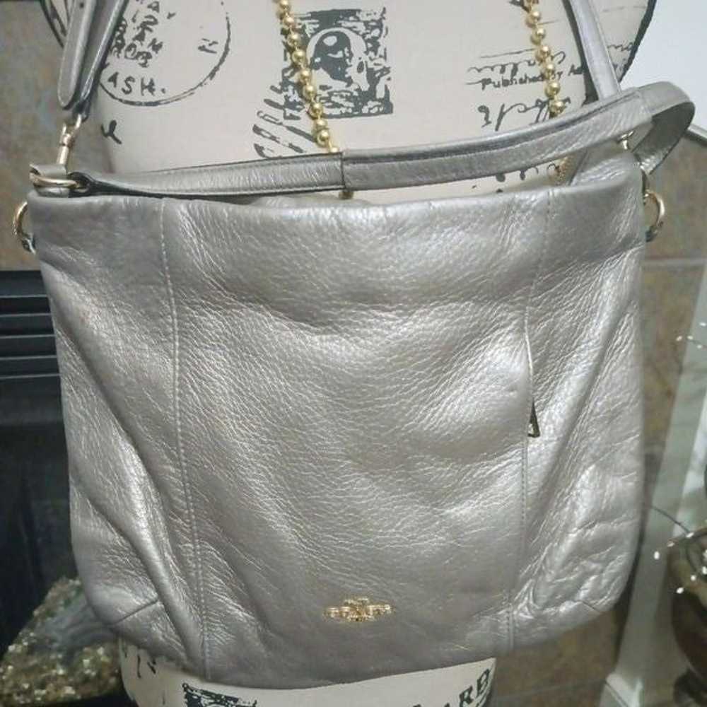 Coach Metallic Gold Crossbody Top Handle Bag - image 2