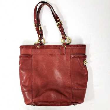 COACH Leather Tote Purse Red Style No. F0773-1123… - image 1