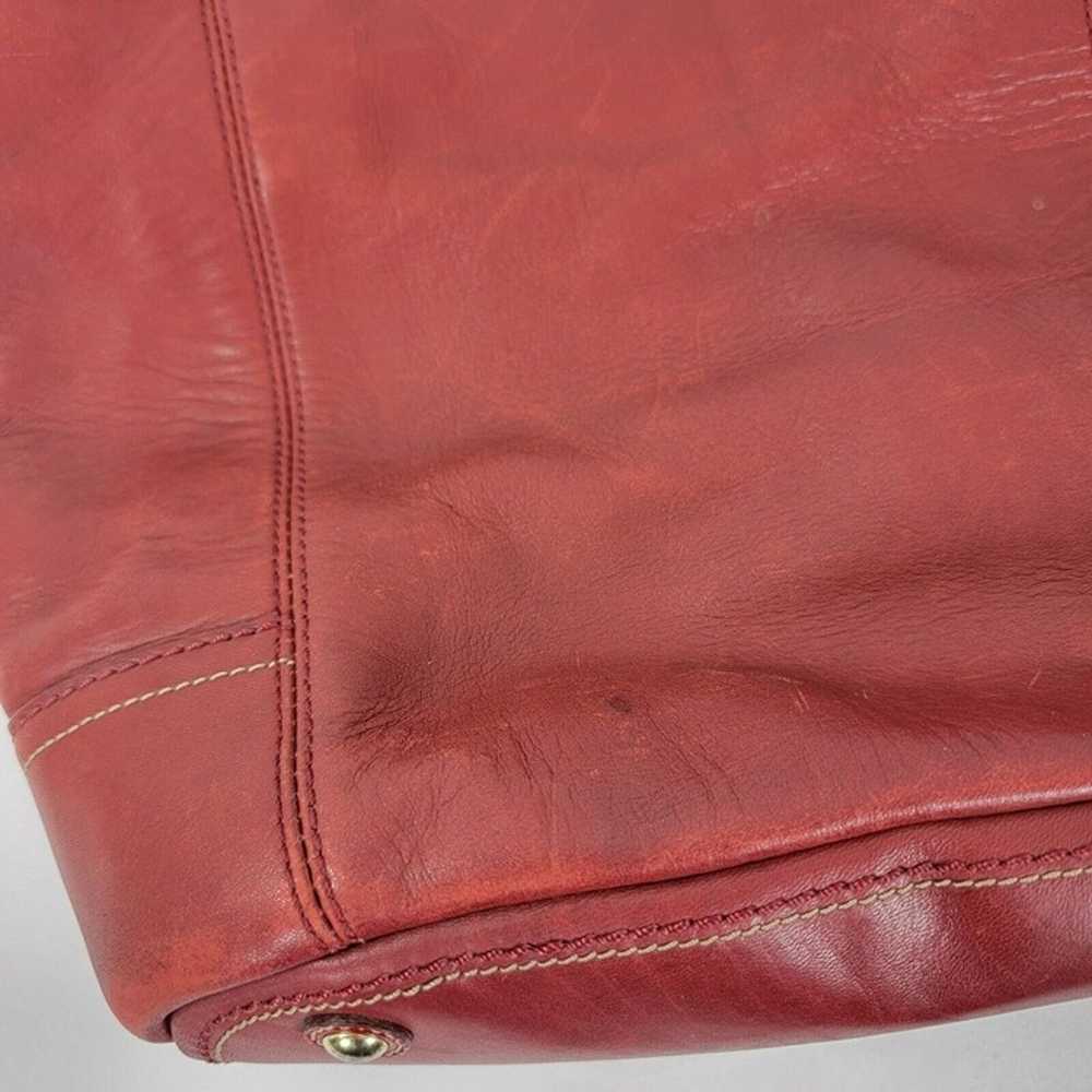 COACH Leather Tote Purse Red Style No. F0773-1123… - image 9