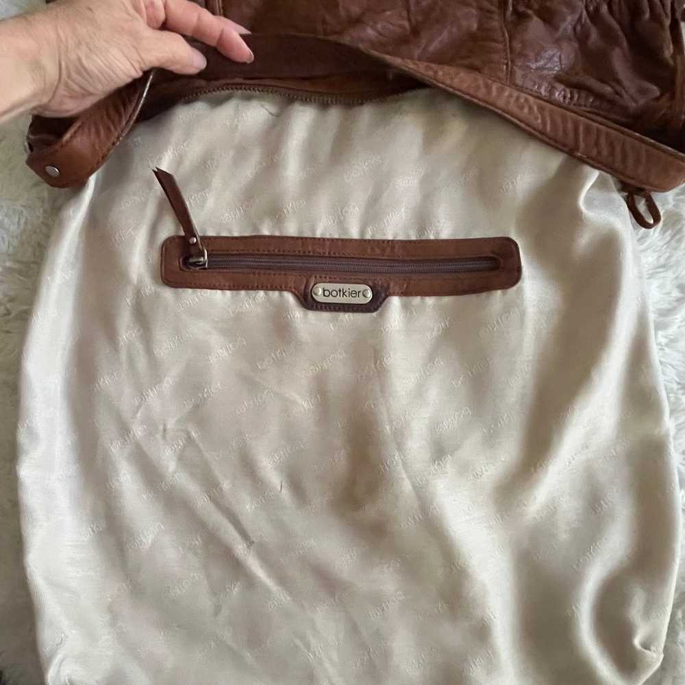 Botkier Buttery Brown Leather Ruched Large Should… - image 4