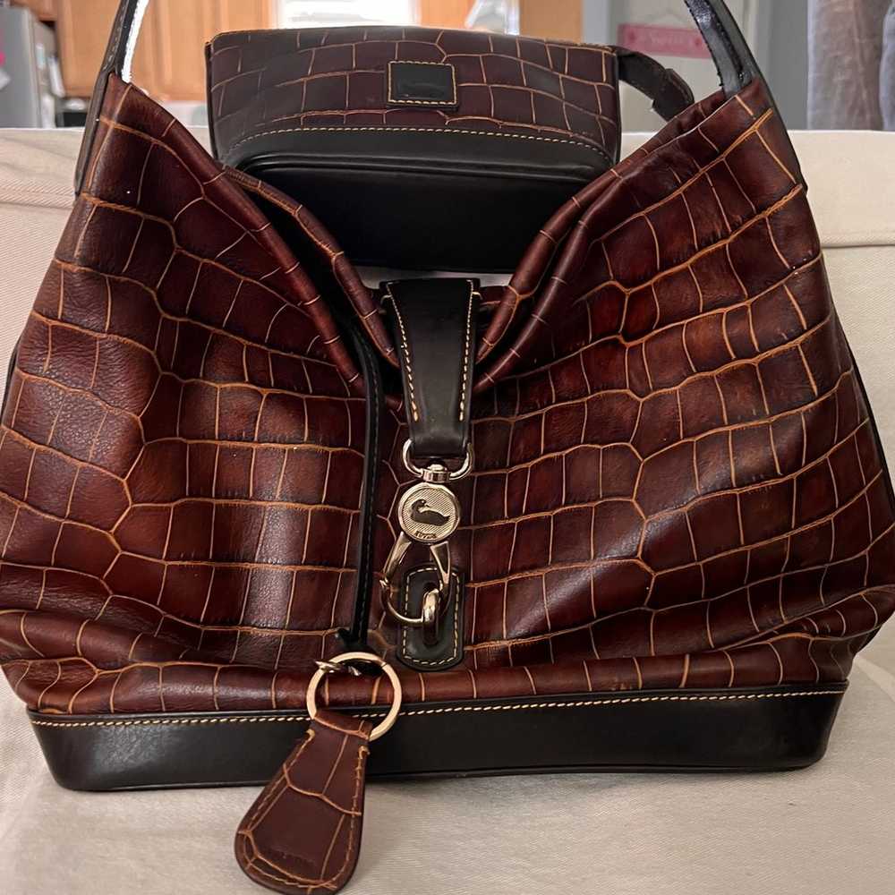 Dooney Bourke Handbags Leather Shoulder bag Brown… - image 1