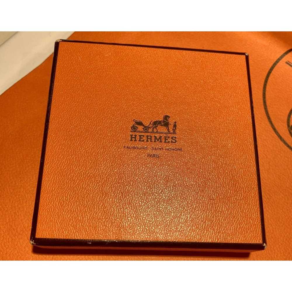 HERMES Brown Leather Gold Hook & Loop Bracelet  7… - image 11