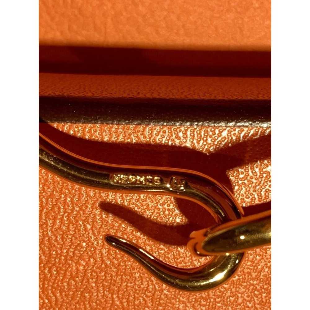 HERMES Brown Leather Gold Hook & Loop Bracelet  7… - image 3