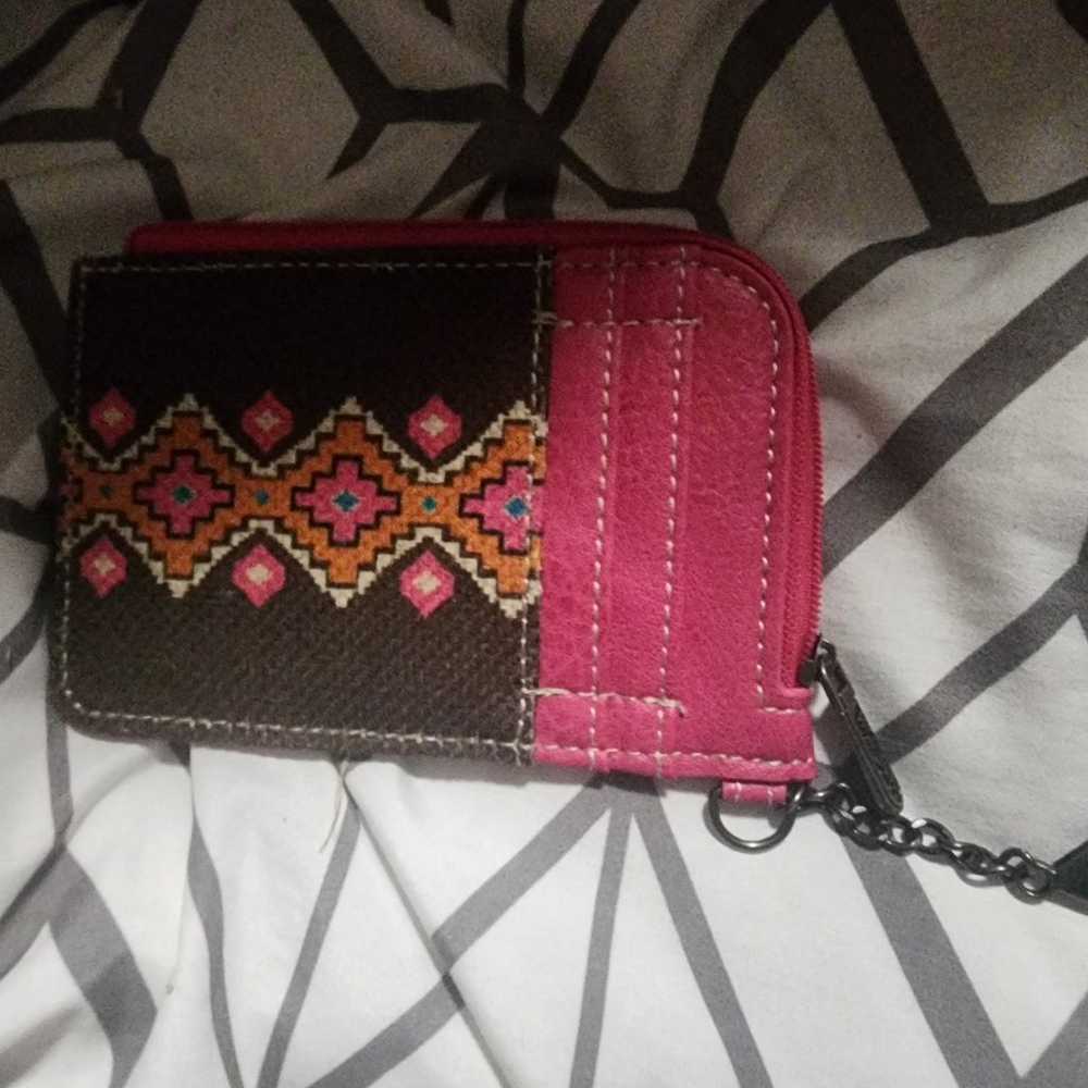 Wrangler Hot Pink Aztec tote/purse/wallet/credit … - image 10