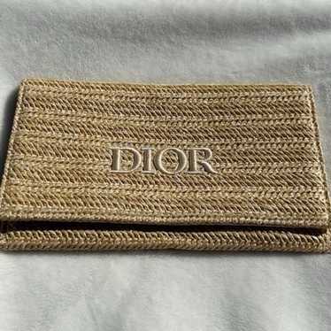 NWOT Dior limited edition raffia pouch clutch w/ … - image 1