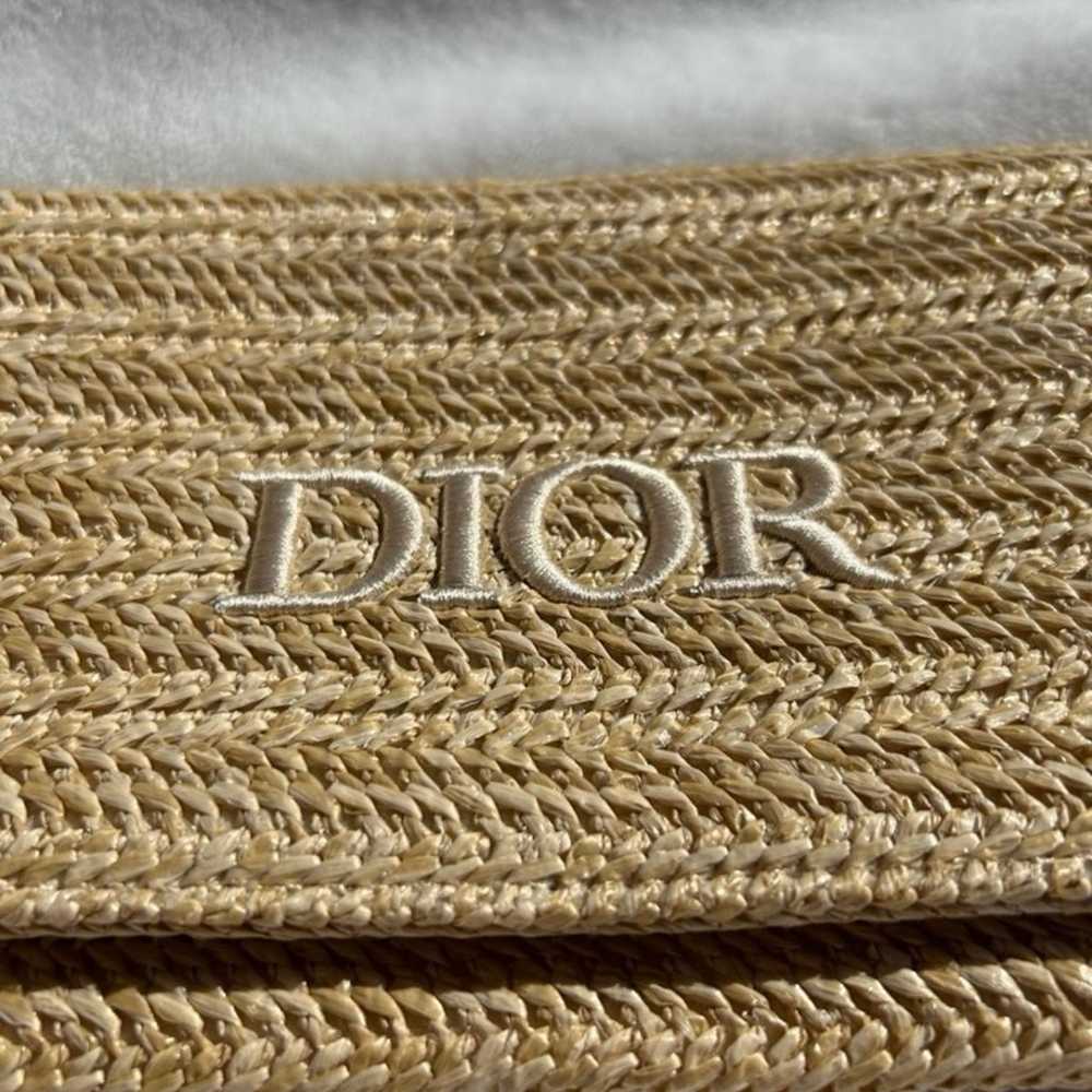 NWOT Dior limited edition raffia pouch clutch w/ … - image 2