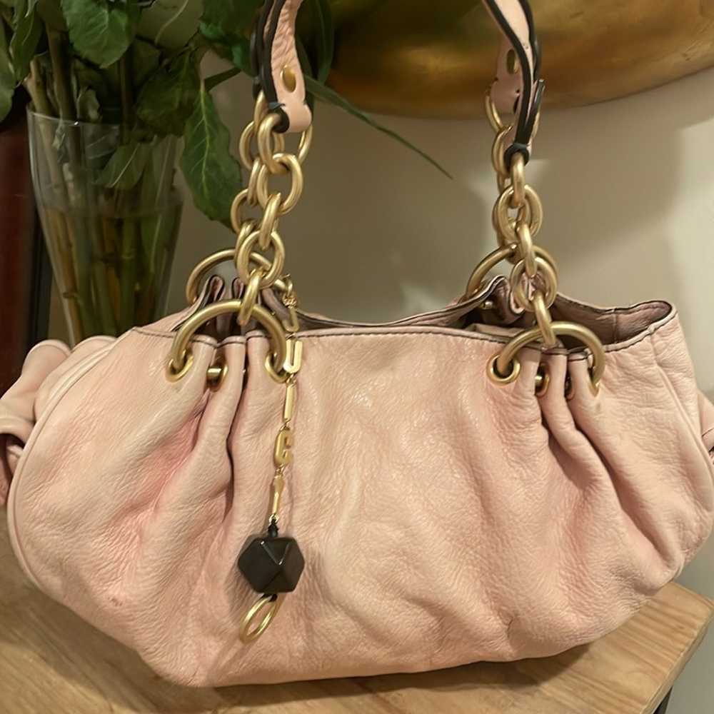 Y2K satchel baby pink leather bag - image 10