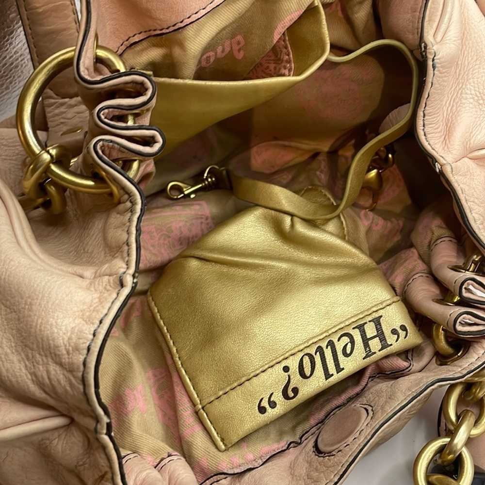Y2K satchel baby pink leather bag - image 11