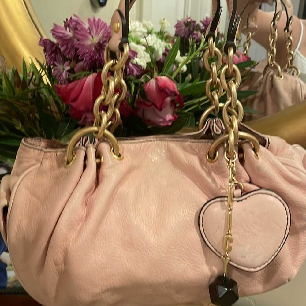 Y2K satchel baby pink leather bag - image 2