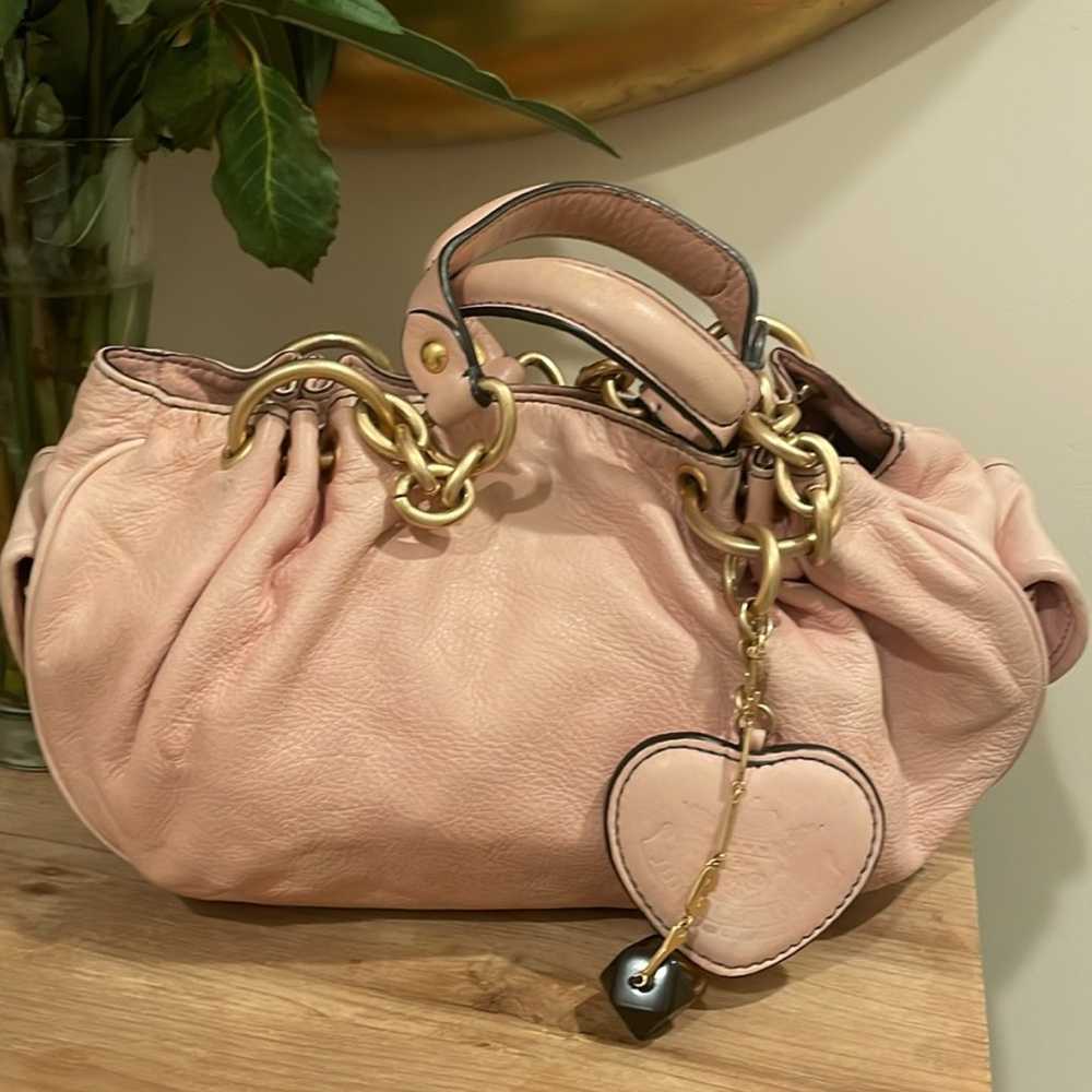 Y2K satchel baby pink leather bag - image 3