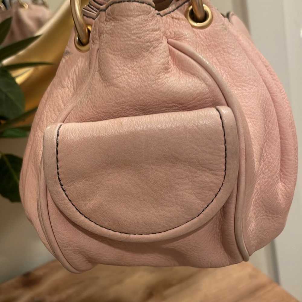 Y2K satchel baby pink leather bag - image 5