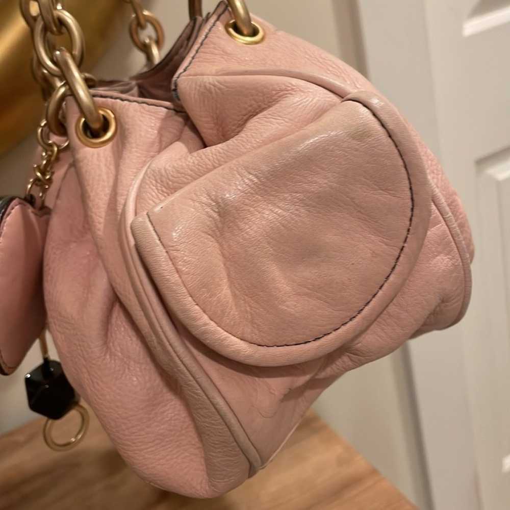 Y2K satchel baby pink leather bag - image 7