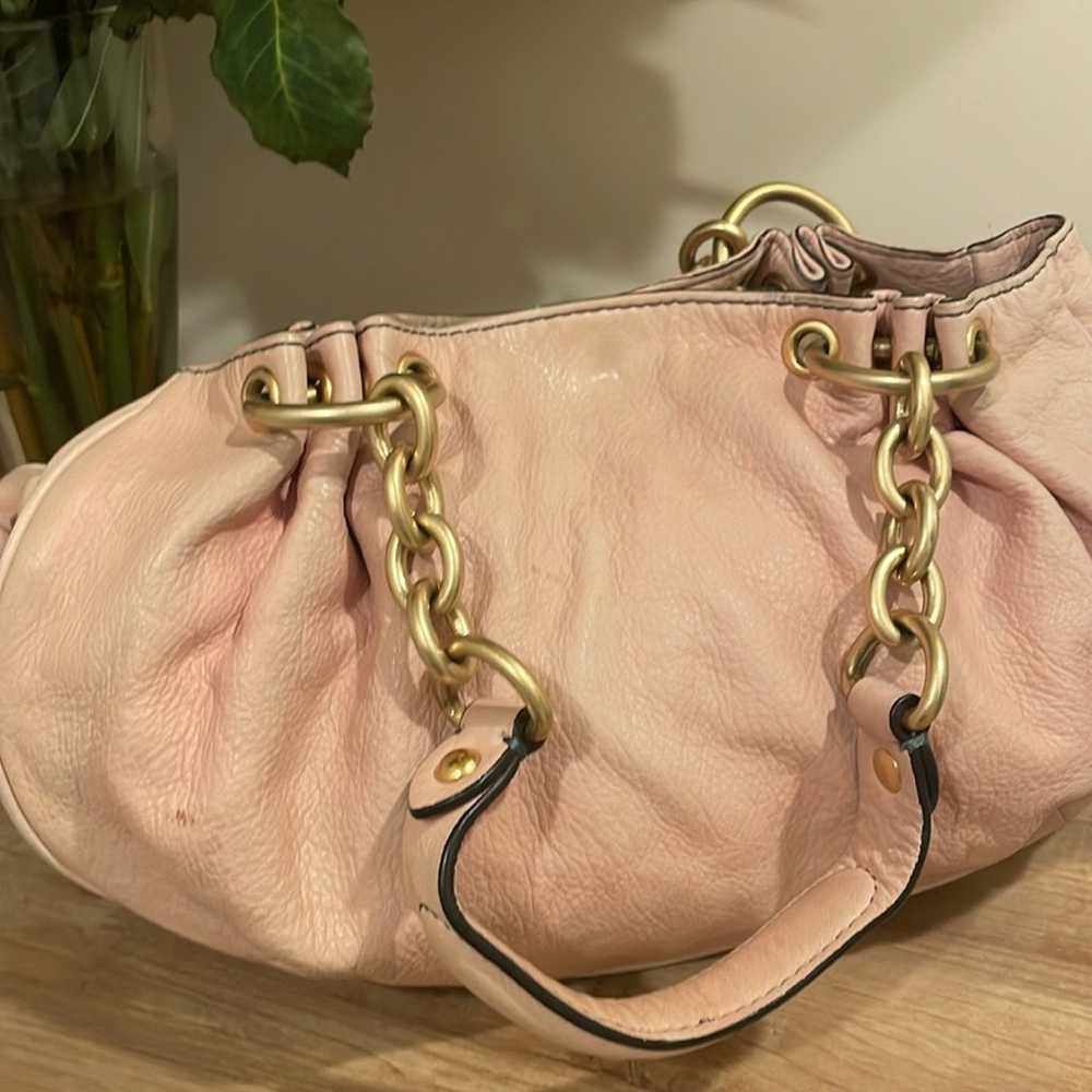 Y2K satchel baby pink leather bag - image 8