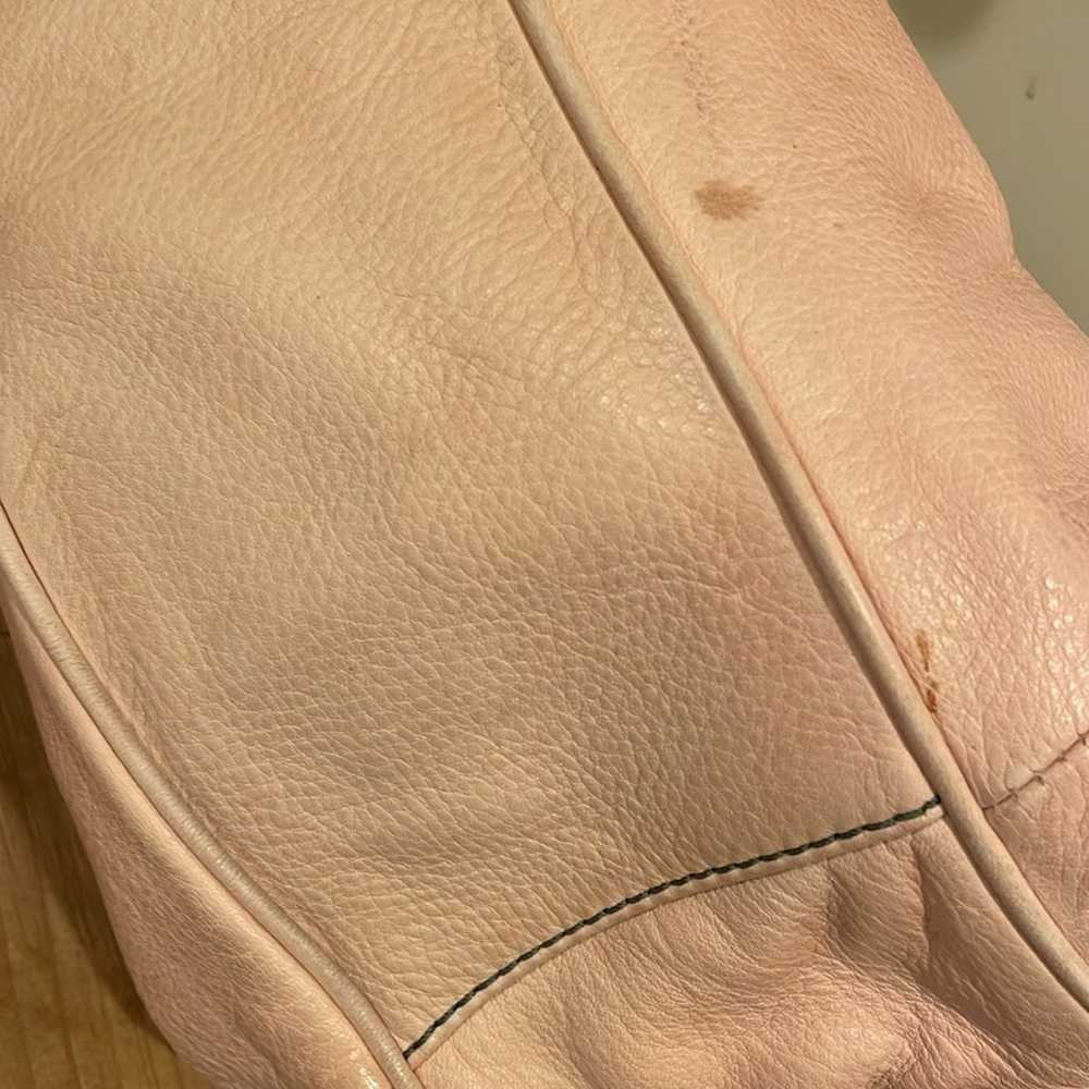 Y2K satchel baby pink leather bag - image 9