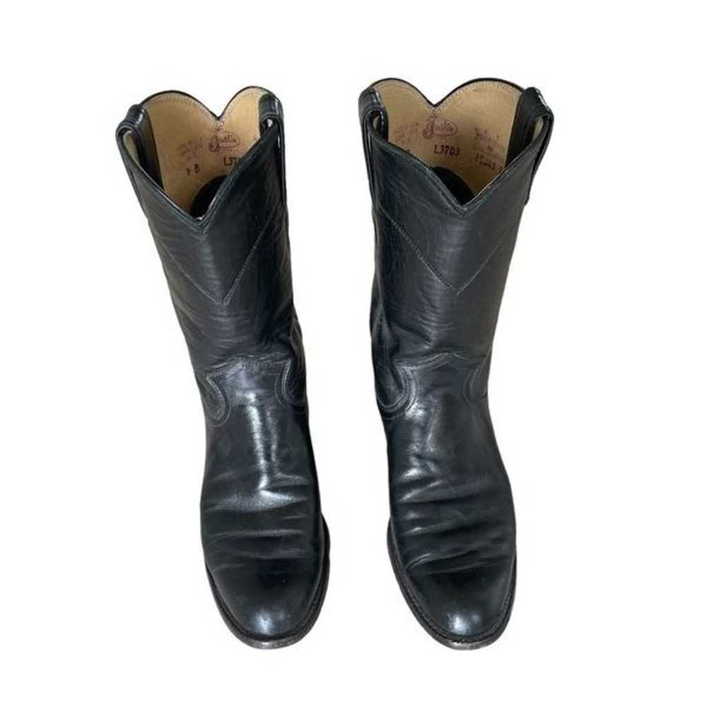 Justin Black Boots Leather Roper L3703 Women’s Sz… - image 3