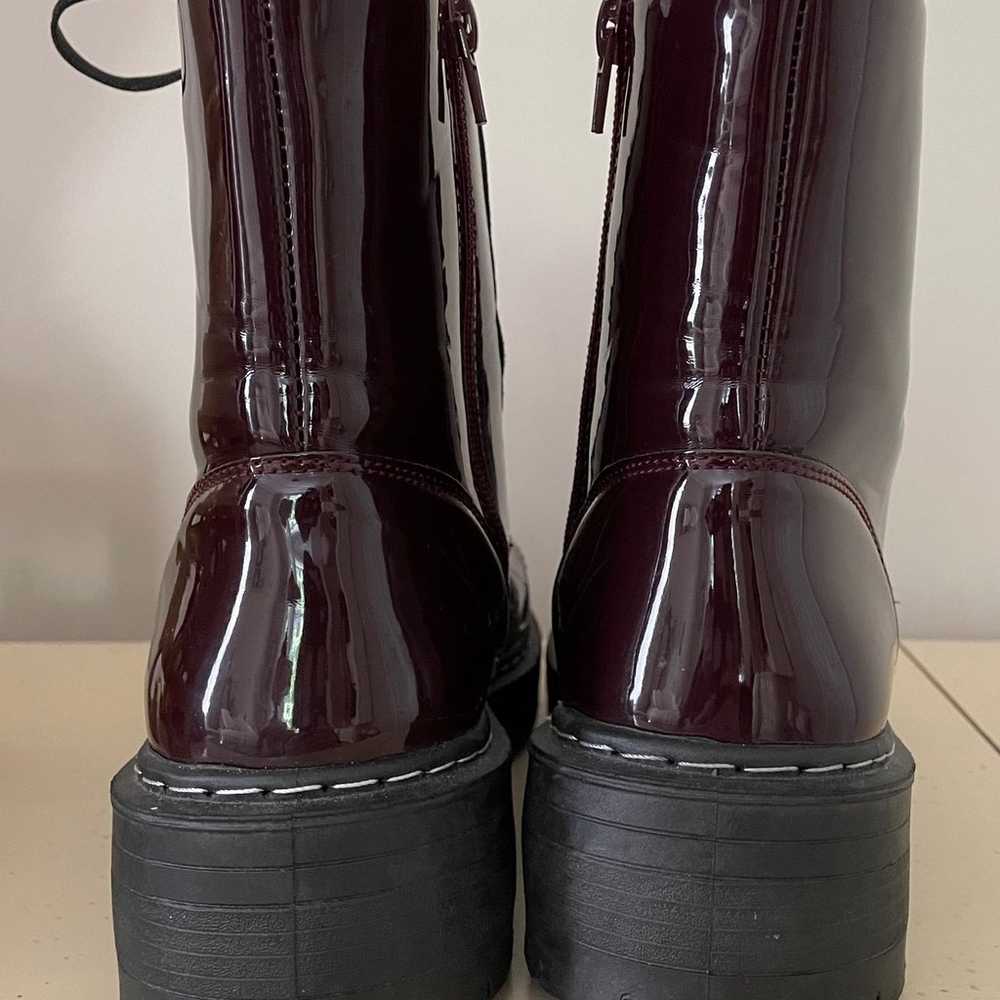 True Craft Korri Shiny Combat Boots. Dark Red Bur… - image 10