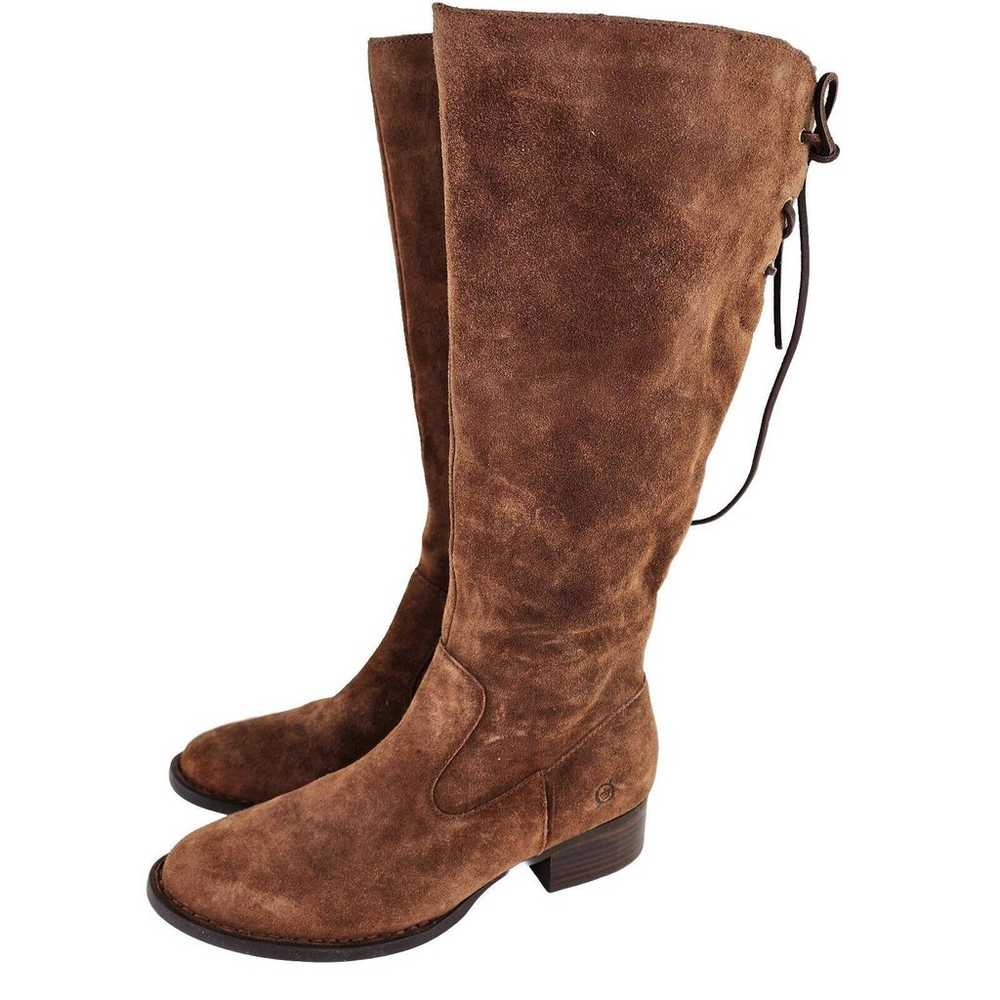 Born Cotto Knee High Boots US 9 M Brown Suede Lea… - image 1