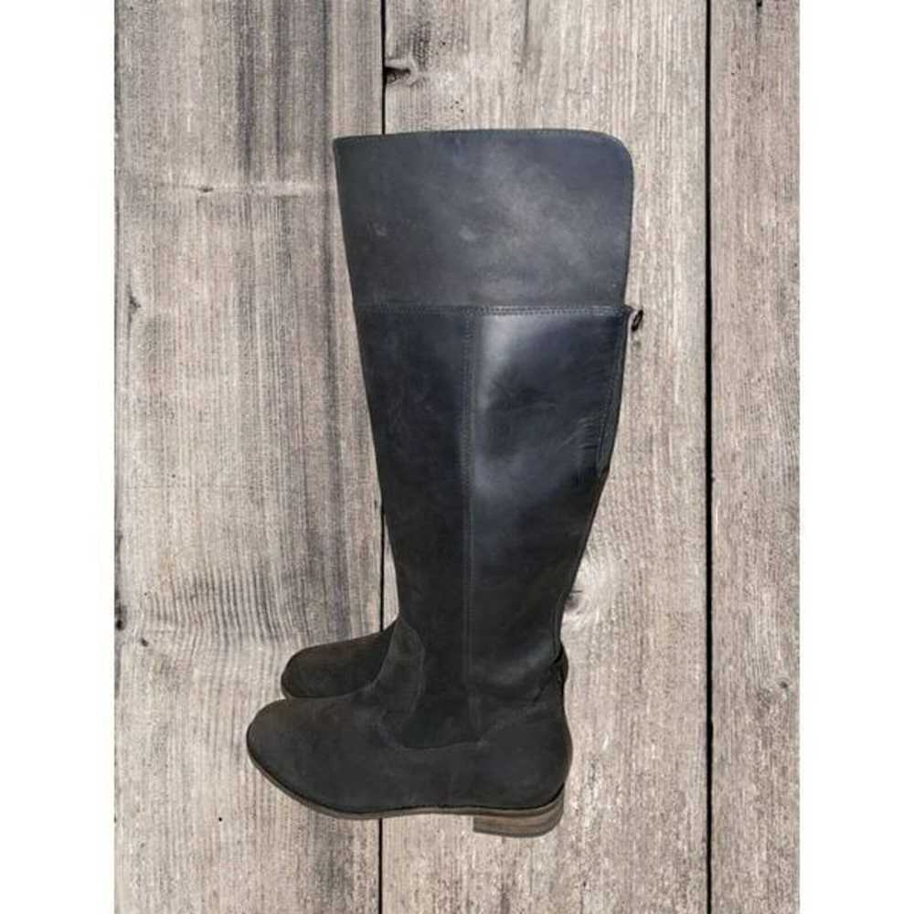 Indigo by Clarks Black Matte Leather Knee High Ri… - image 3