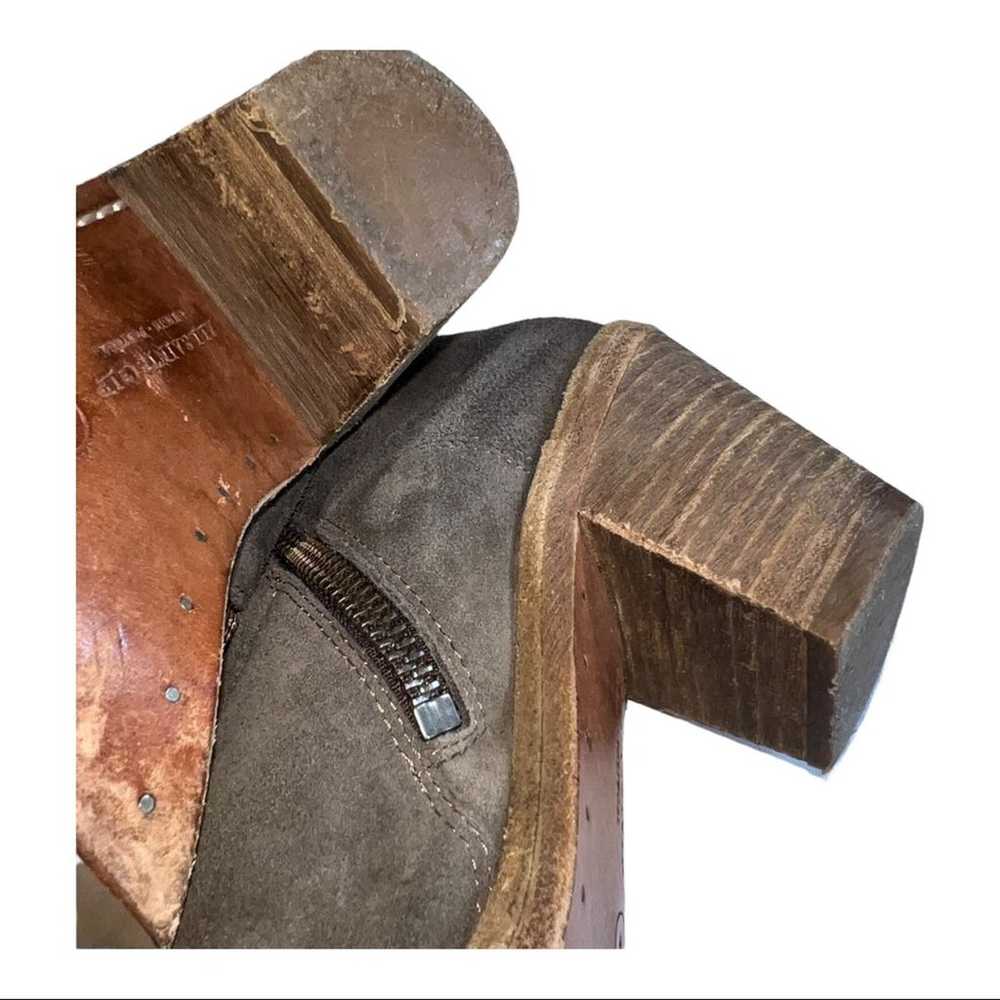 AllSaints Hessian Boot Suede Bootie Stacked Heel … - image 4