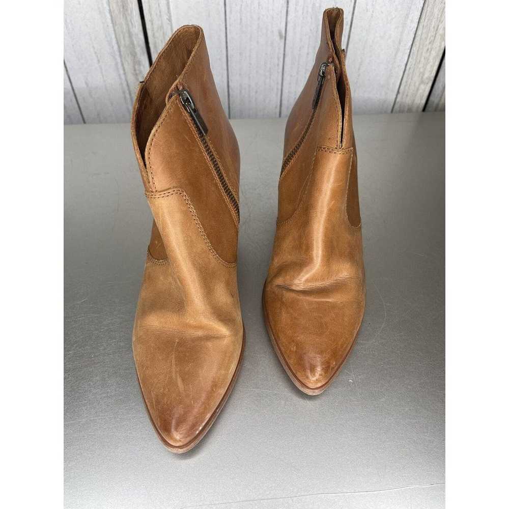 Frye Jennifer Ankle Side Zip Booties in Cognac Si… - image 3