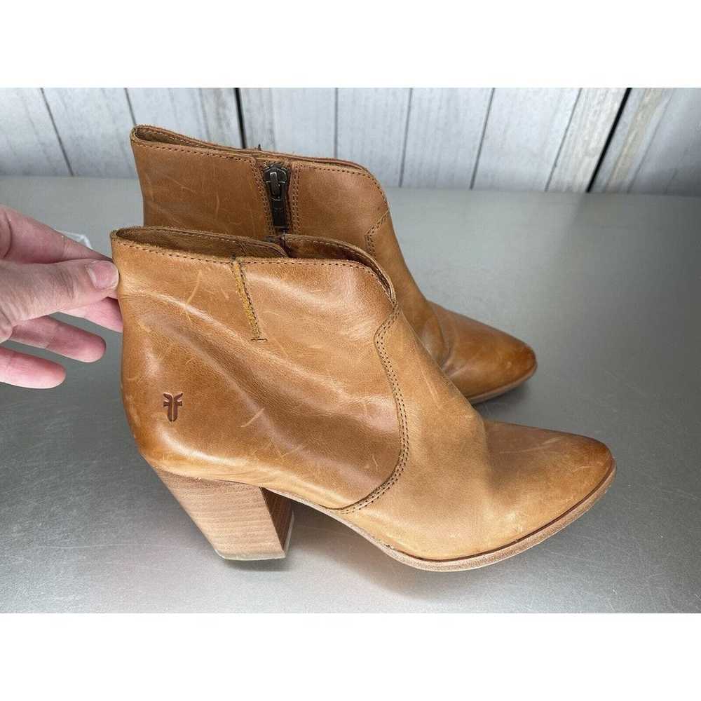 Frye Jennifer Ankle Side Zip Booties in Cognac Si… - image 4