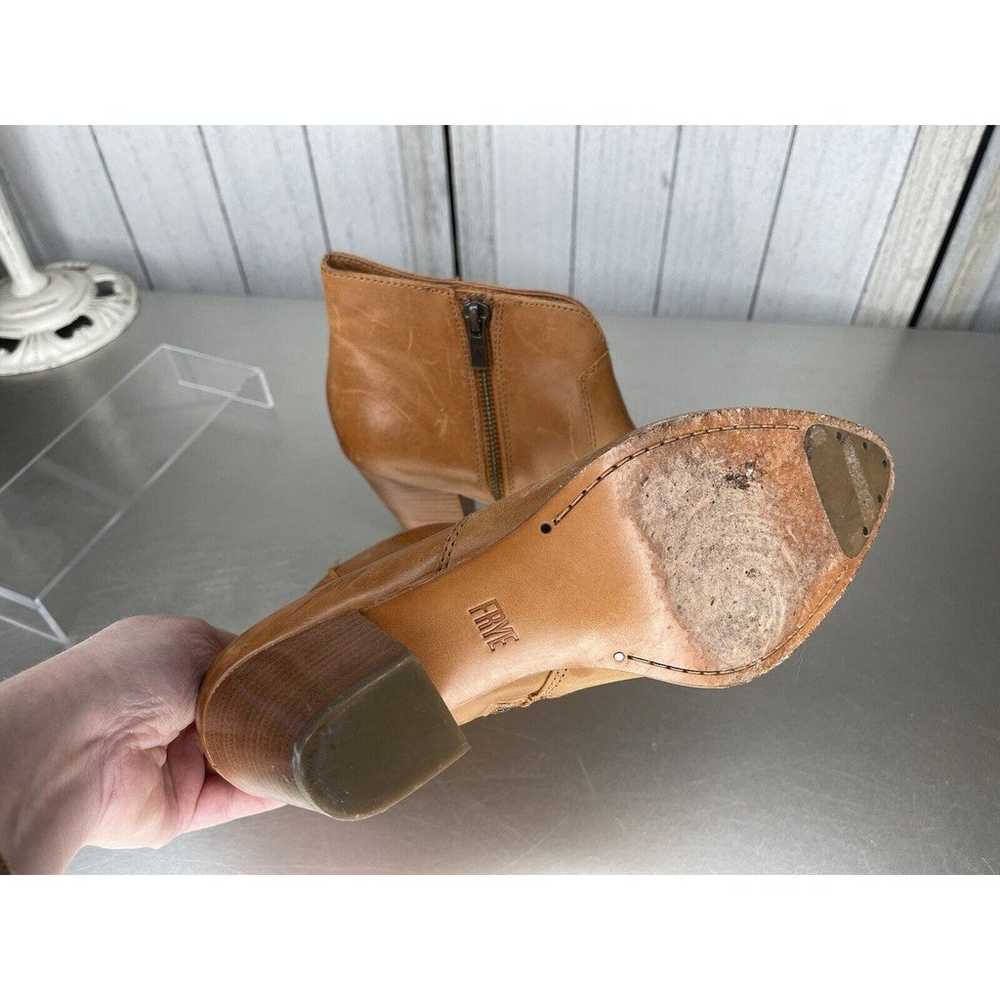 Frye Jennifer Ankle Side Zip Booties in Cognac Si… - image 5