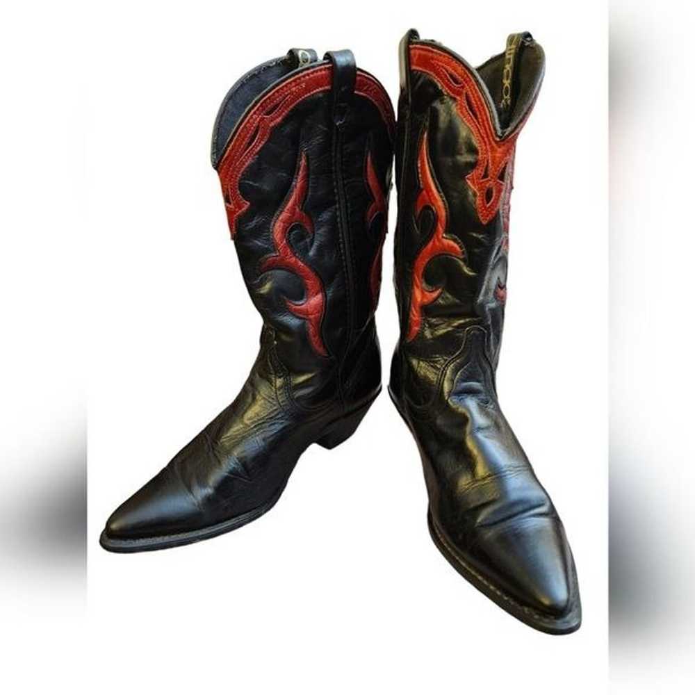 Vintage Dingo black inlay with red pointed toe we… - image 1