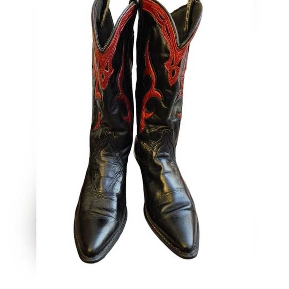 Vintage Dingo black inlay with red pointed toe we… - image 2