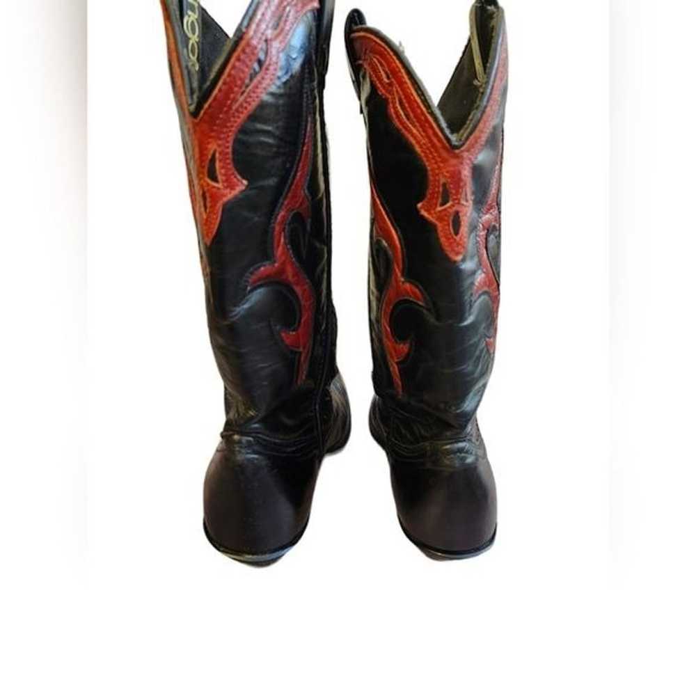 Vintage Dingo black inlay with red pointed toe we… - image 7