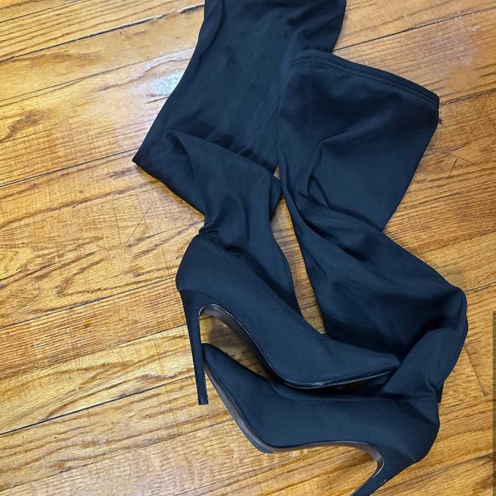 Steve Madden Black Stretch Thigh High Boots FREE … - image 4