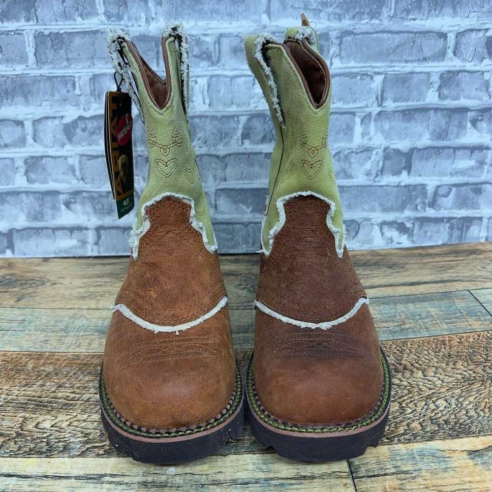 Ariat Fat Baby Brown Green 4LR Boots Cowboy 14970… - image 6
